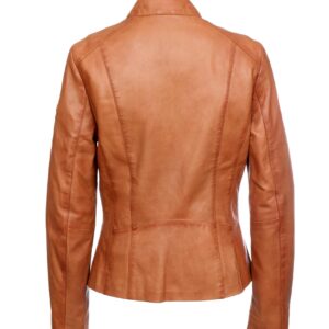 CINDY cognac ŽENSKA KOŽNA JAKNA INVENTO KOŽNE JAKNE
