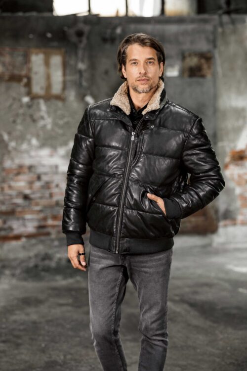 DARIO BLACK MUŠKA KOŽNA JAKNA INVENTO KOŽNE JAKNE