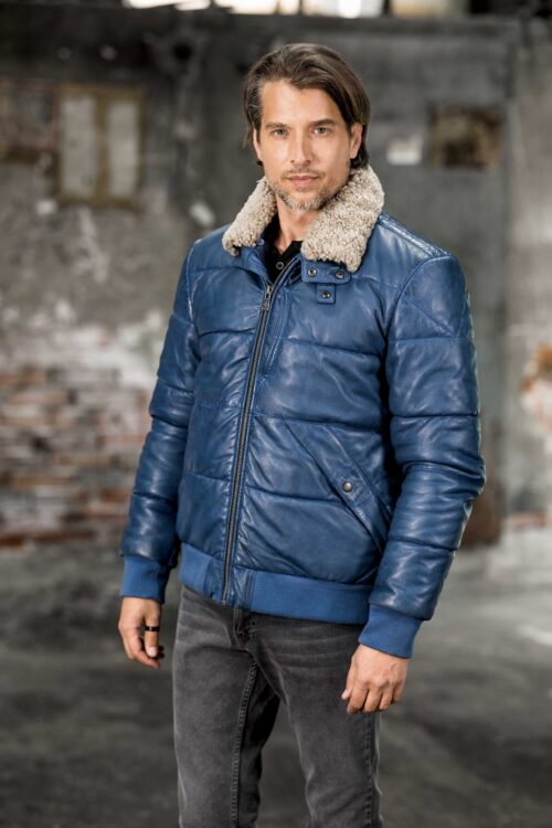 DARIO BLUE MUŠKA KOŽNA JAKNA INVENTO KOŽNE JAKNE