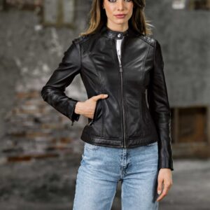 INA BLACK ŽENSKA KOŽNA JAKNA INVENTO KOŽNE JAKNE