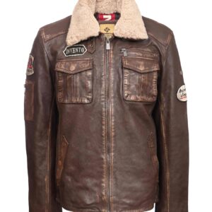 LONI brown MUŠKA KOŽNA JAKNA INVENTO KOŽNE JAKNE