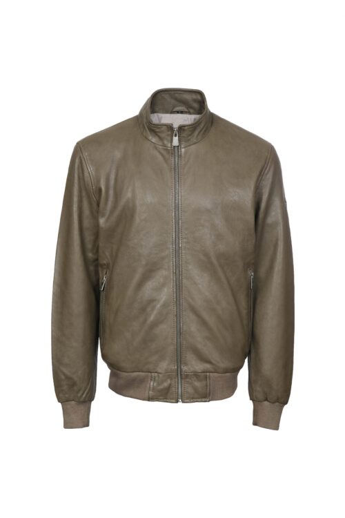 LUCAS OLIVE MUŠKA KOŽNA JAKNA INVENTO KOŽNE JAKNE