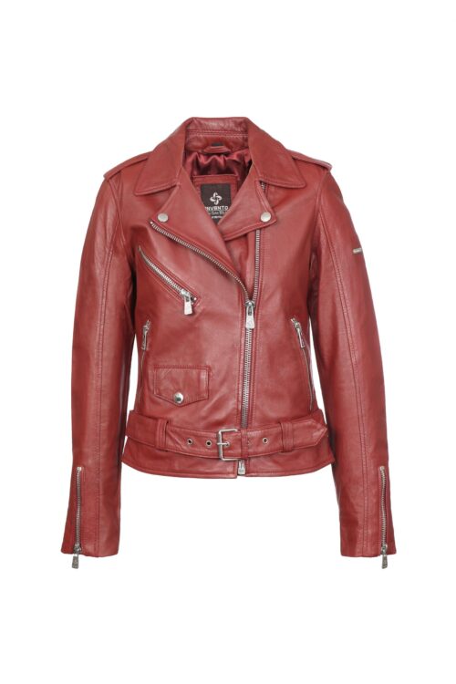 MAYA RED ŽENSKA KOŽNA JAKNA INVENTO KOŽNE JAKNE