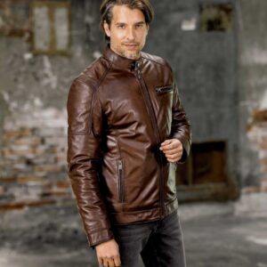 NEVIO BROWN MUŠKA KOŽNA JAKNA INVENTO KOŽNE JAKNE