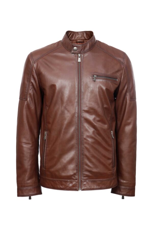 NEVIO BROWN MUŠKA KOŽNA JAKNA INVENTO KOŽNE JAKNE