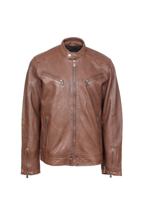 PABLO COGNAC MUŠKA KOŽNA JAKNA INVENTO KOŽNE JAKNE