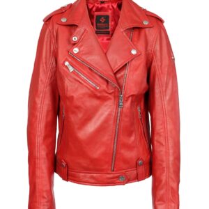 KELI RED ŽENSKA KOŽNA JAKNA INVENTO