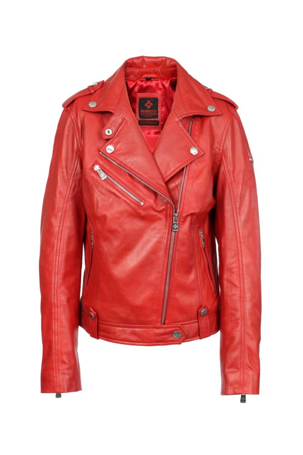 KELI RED ŽENSKA KOŽNA JAKNA INVENTO