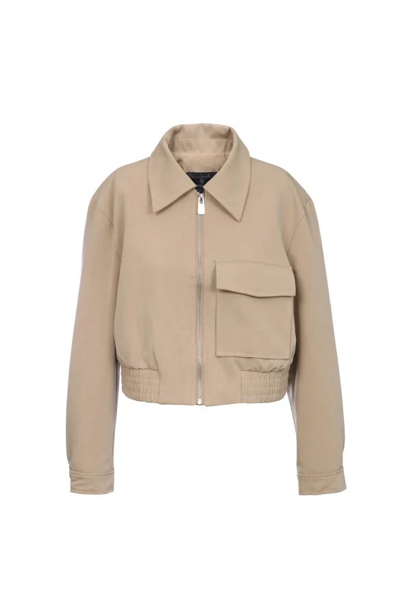 LEA tamno bež ženska prolećna jakna Invento — prednja strana